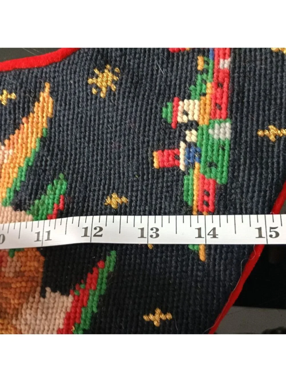 Handcrafted Needlepoint Christmas Stocking King Wise Men & Camel Red Backing 20